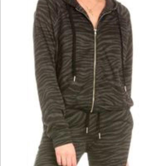 Dance & Marvel Charcoal Zebra Jogger Sweatpants - Picture 3 of 10